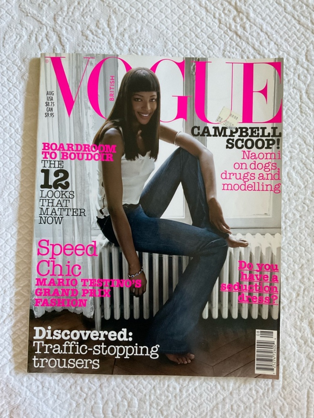August 2002 British Vogue featuring Naomi Campbell